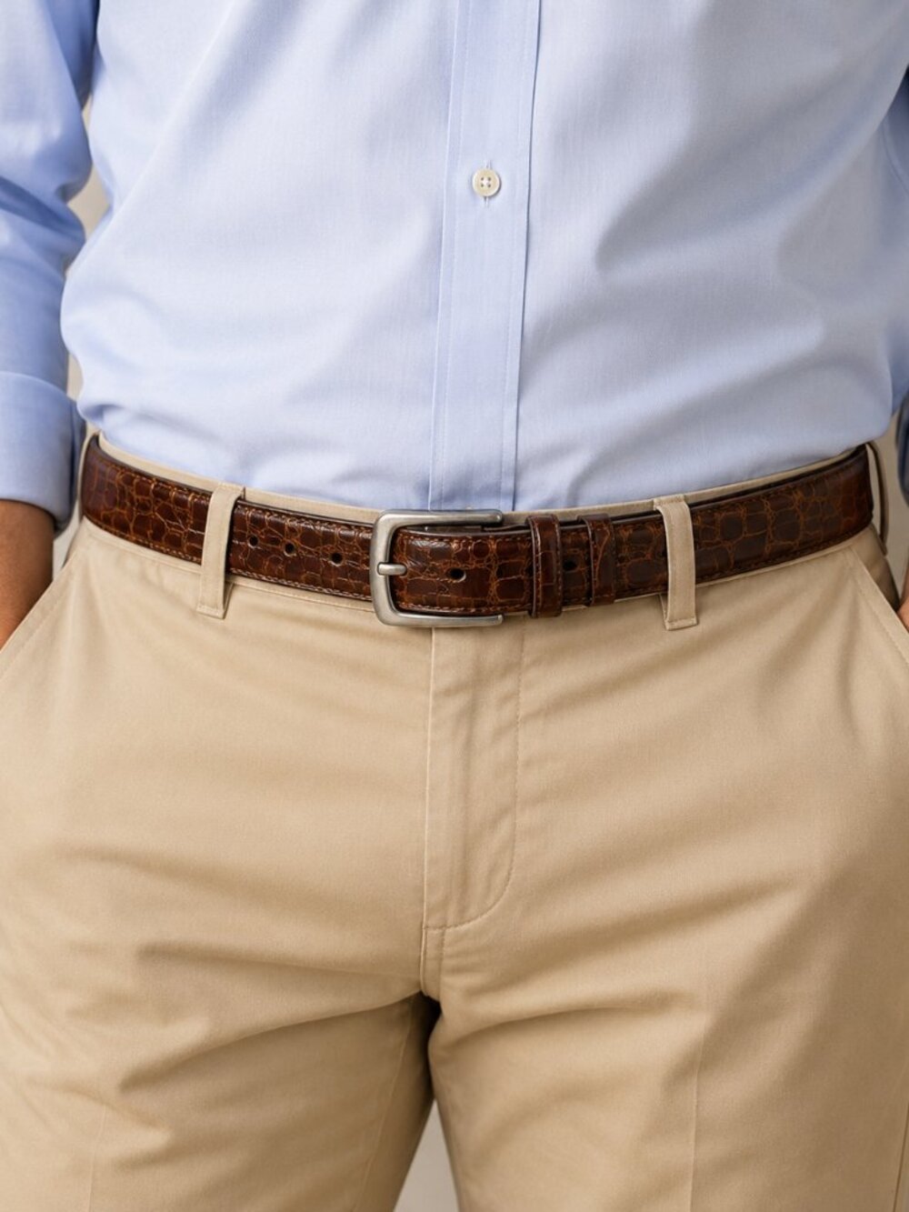 Polo Ralph Lauren Genuine American Alligator Belt Brown Made in Italy Sz 30